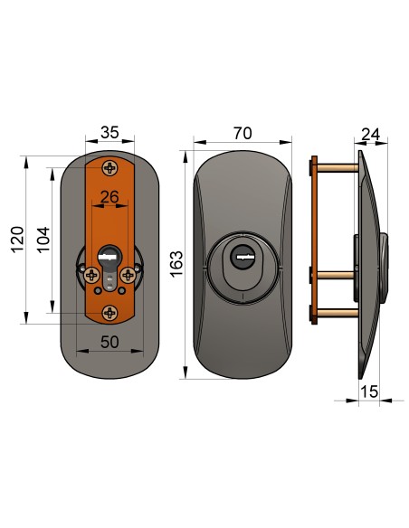 SQDO. escudo alta proteccion. INOX .