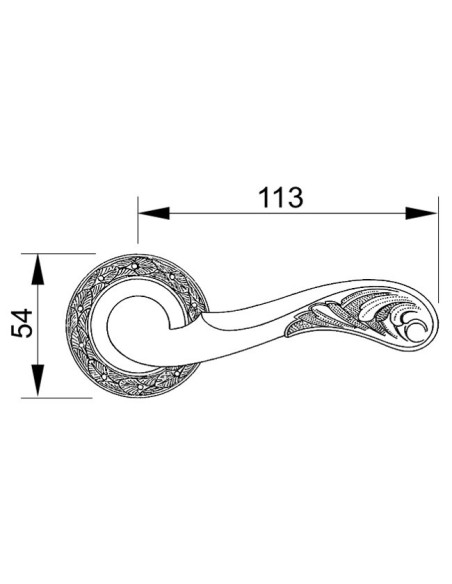 OR 6560. manilla roseta , latòn antiguo mate.