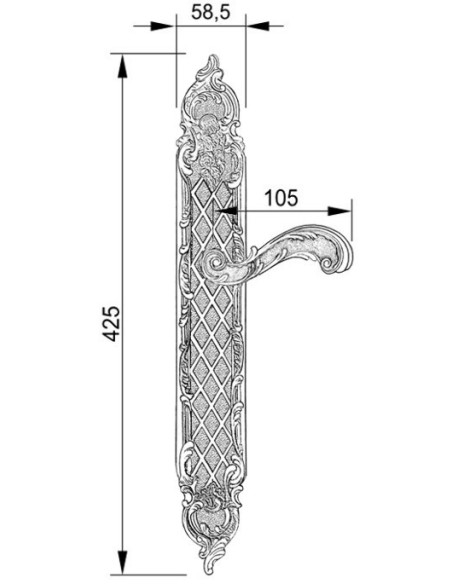 OA1616. manilla placa. latòn antiguo mate.