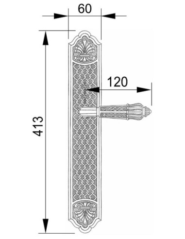 OA3030. manilla placa. plata òxido