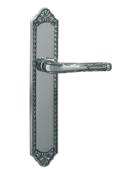 OA 3232. manilla placa. cromo patina negra.