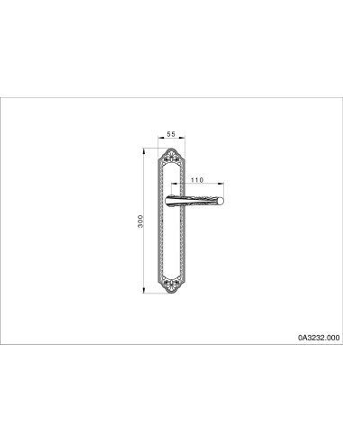 OA 3232. manilla placa. cromo patina negra.