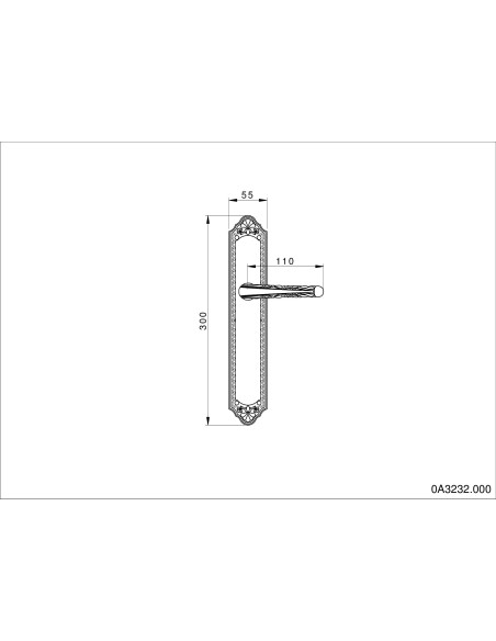 OA 3232. manilla placa. cromo patina negra.