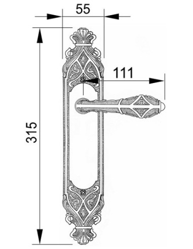 OA 3534. manilla placa. latòn antiguo mate.