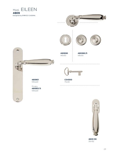 EILEEN 4809-01 . MANILLA PLACA , cromo brillo.