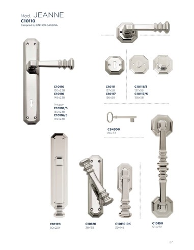 JEANNE C 10110. Manilla placa, cromo brillo