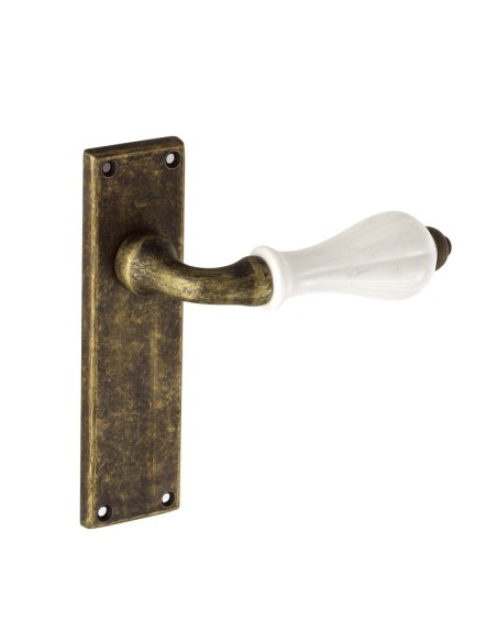4413 MANILLA PLACA. Laton envejecido, porcelana.