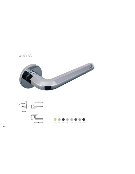 TUPAI 4160 5S Manilla roseta, cromo brillo