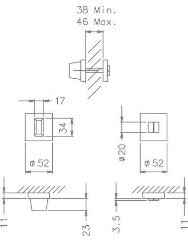 TUPAI 808 Q  CONDENA WC. INOX SATINADO