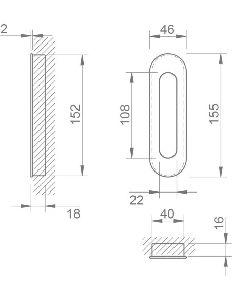 TUPAI 3075 TIRADOR EMPOTRADO
