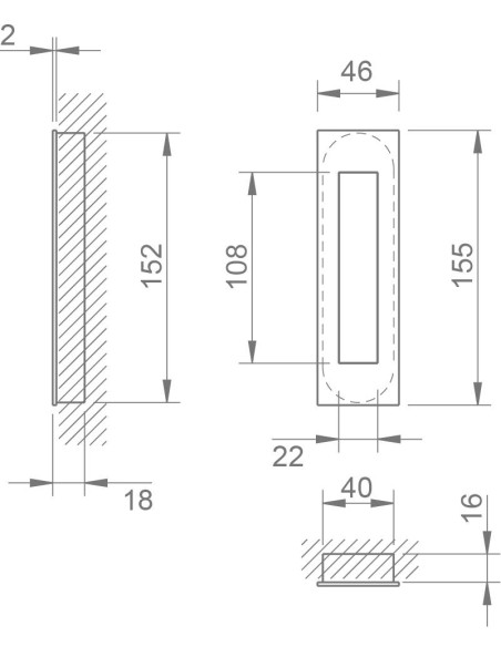 TUPAI 3076 TIRADOR EMPOTRADO