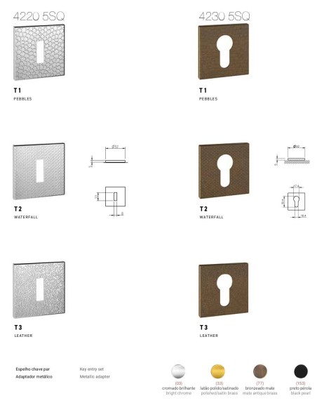 TUPAI 4161 5SQ. CROMO BRILLO . TEXTURE