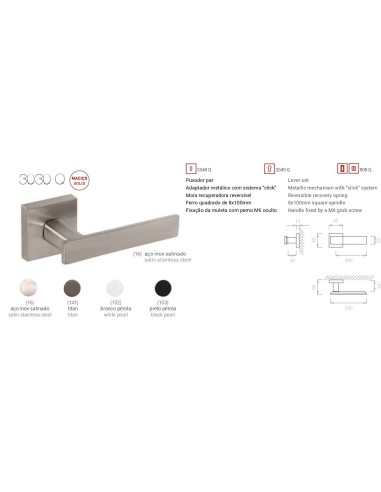 TUPAI 3030 Q. ACERO INOX. SATINADO