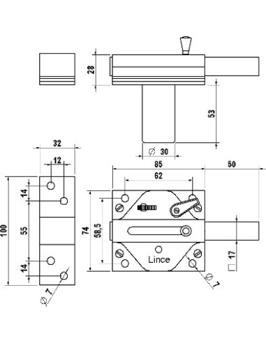 7930 R .CERROJO LINCE . ALTA SEGURIDAD . LATONADO