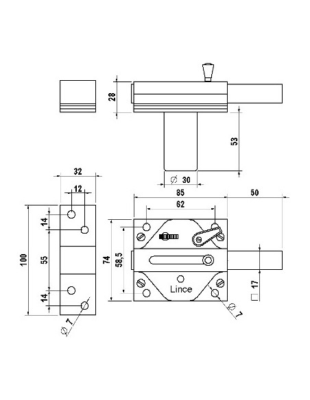 7930 R .CERROJO LINCE . ALTA SEGURIDAD , cromo mate.